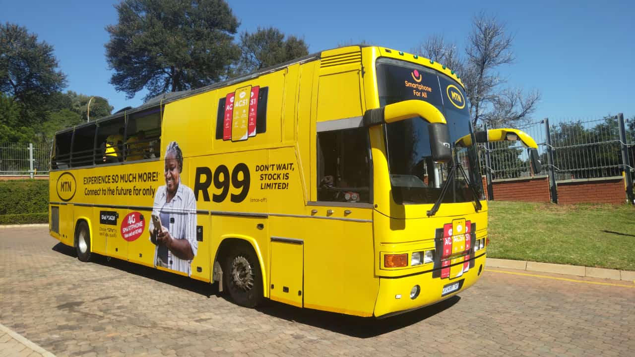 MTN-branded open-top party bus