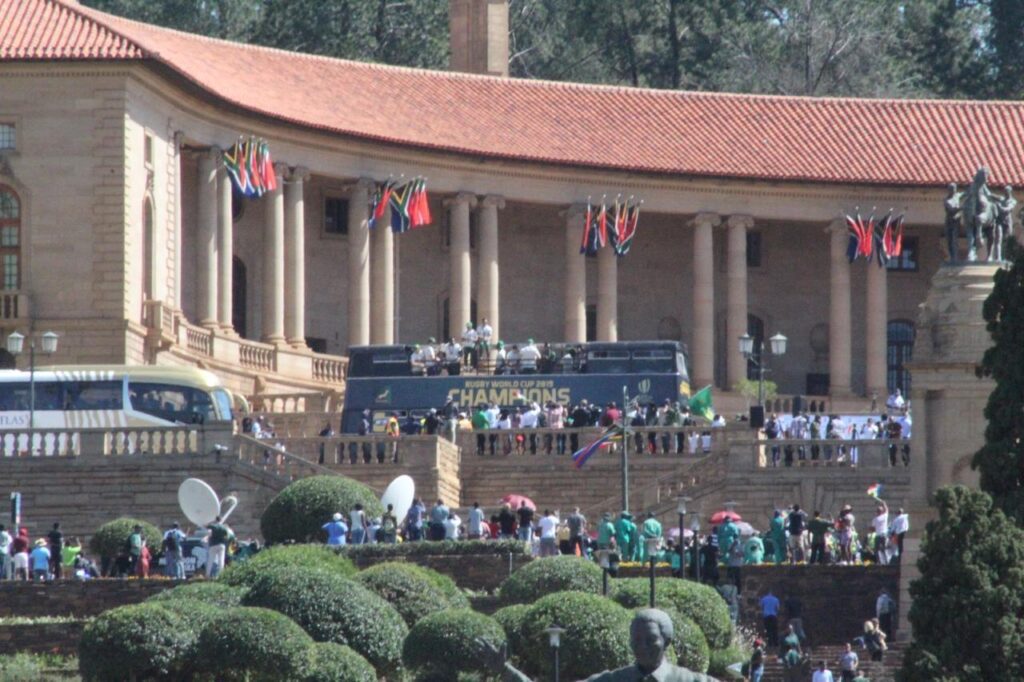 Centurion Limos And Party Bus | Rugby 2019 Champions bus party bus union building